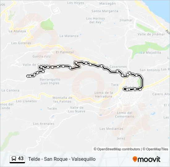 43 Bus Line Map