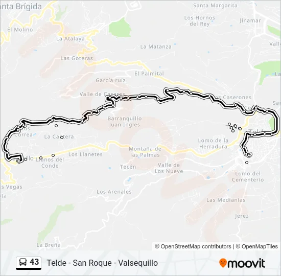43 Bus Line Map