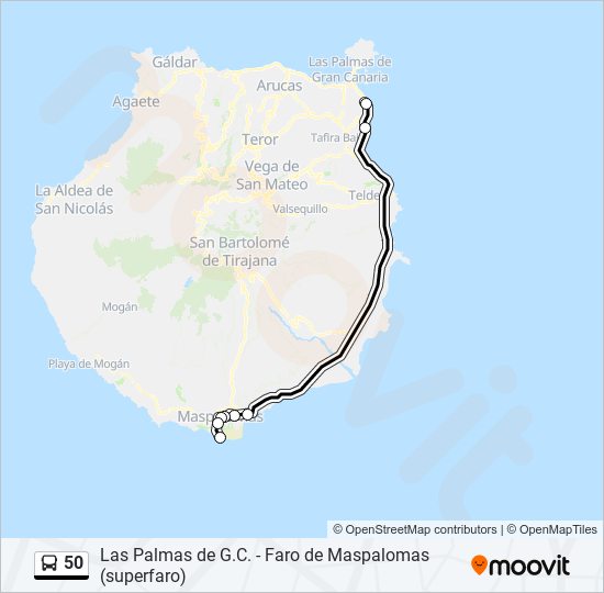 Mapa de 50 de autobús