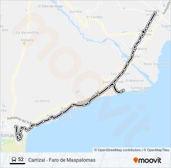 Mapa de 52 de autobús