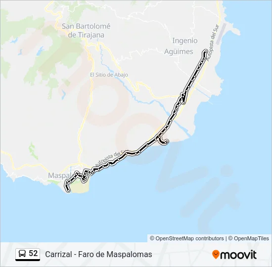 52 Bus Line Map