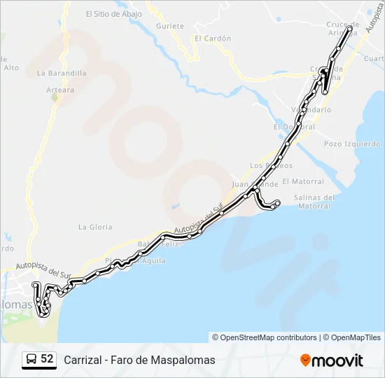 52 Bus Line Map