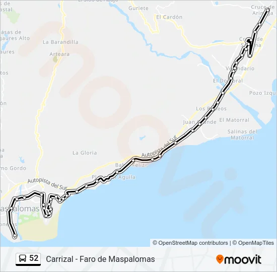 52 Bus Line Map