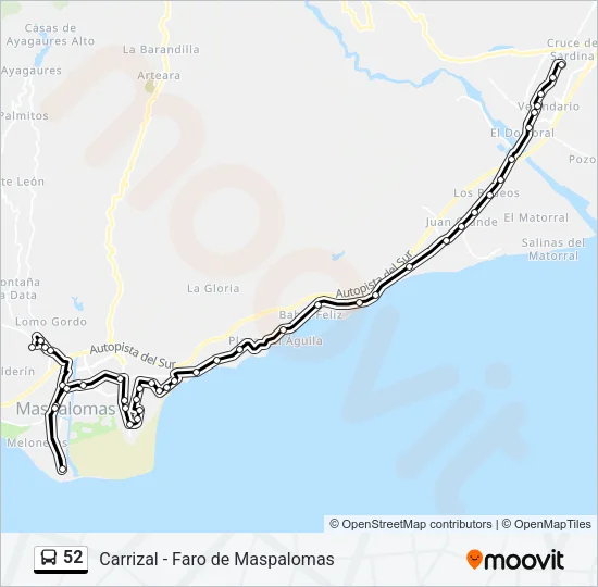 52 Bus Line Map