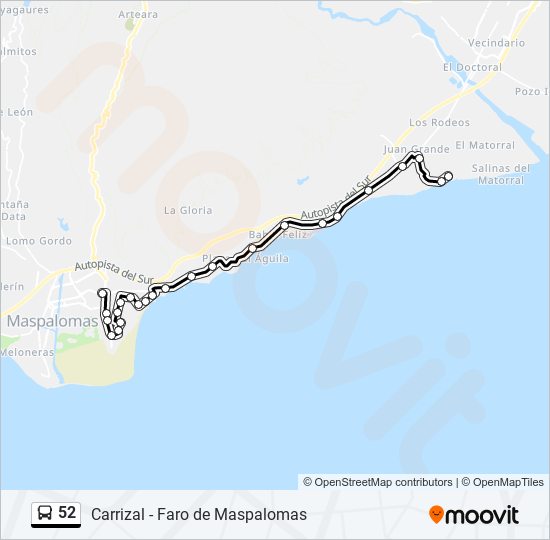 52 bus Line Map