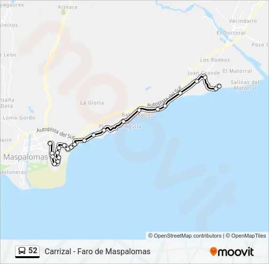 52 Bus Line Map