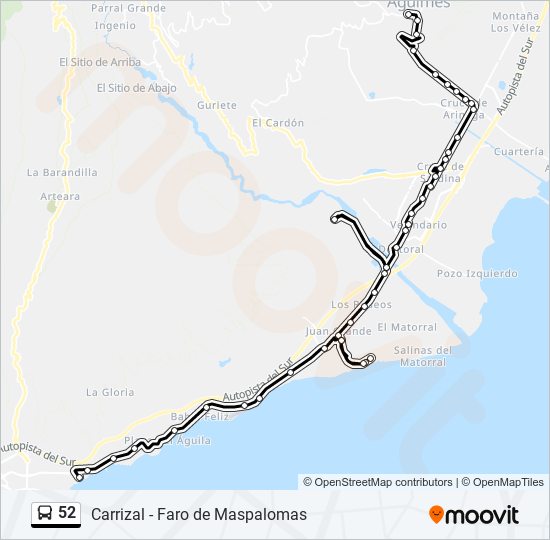 Mapa de 52 de autobús