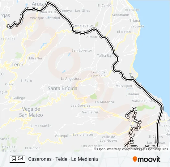 54 Bus Line Map