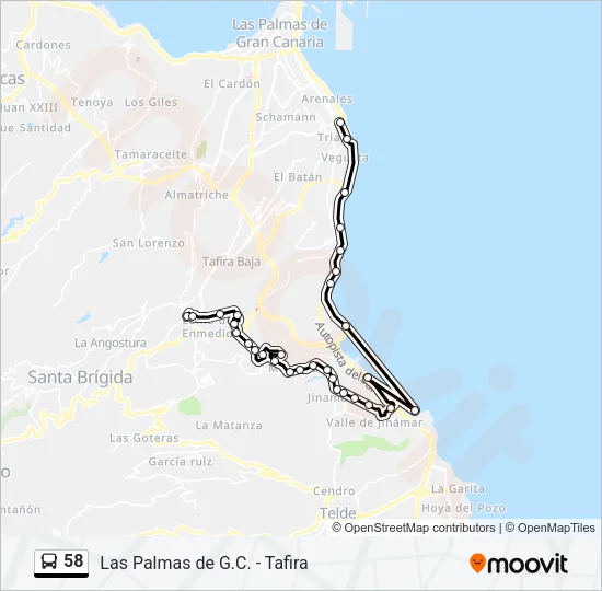 58 Bus Line Map