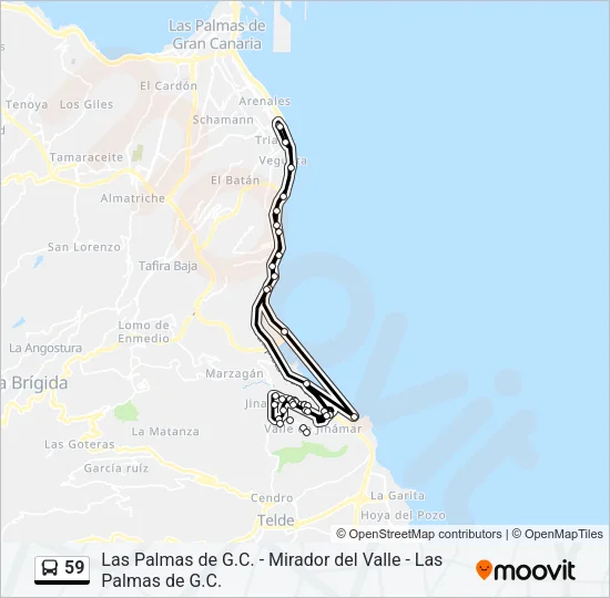 59 Bus Line Map