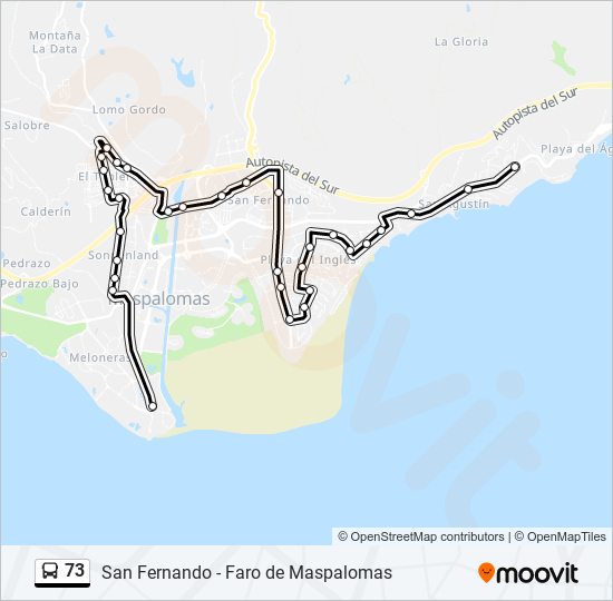 Mapa de 73 de autobús