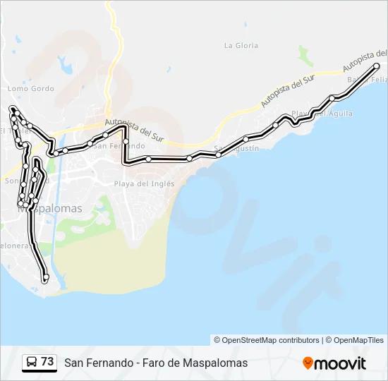 73 Bus Line Map