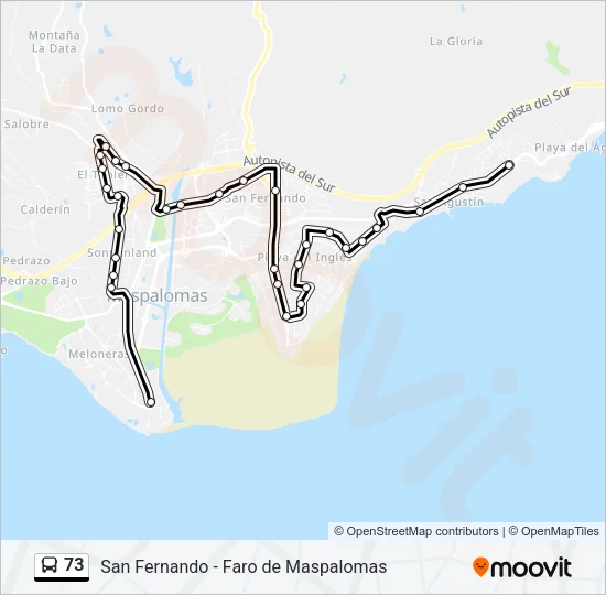 73 Bus Line Map