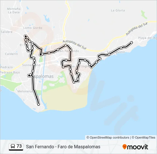 73 Bus Line Map