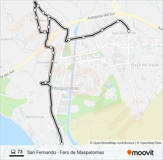 73 Bus Line Map