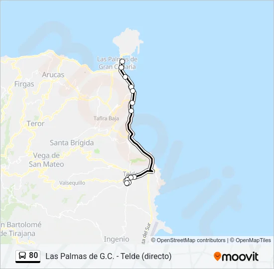 80 Bus Line Map