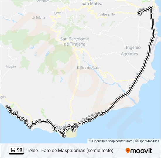 90 bus Line Map