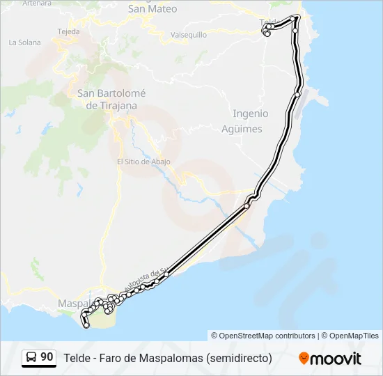 90 Bus Line Map