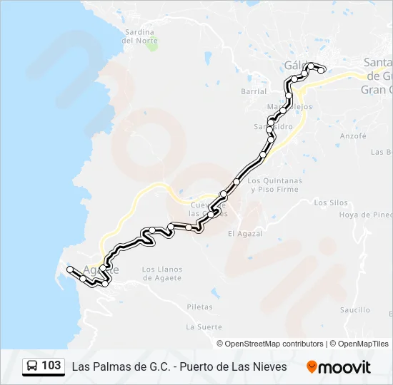 103 Bus Line Map