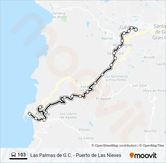 103 Bus Line Map