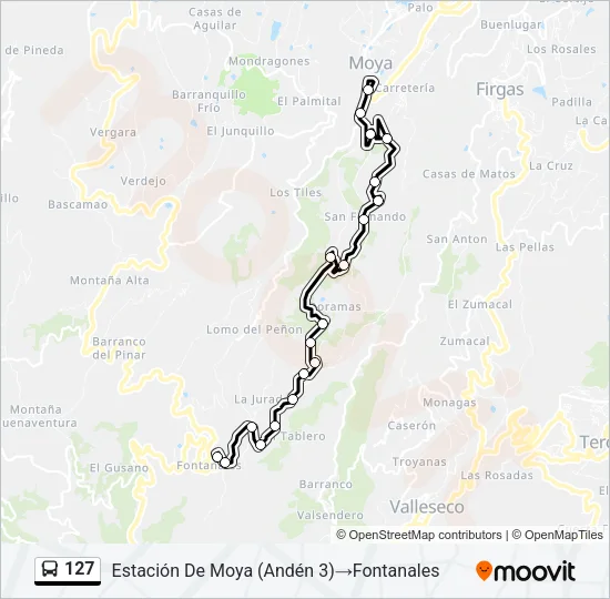 127 Bus Line Map