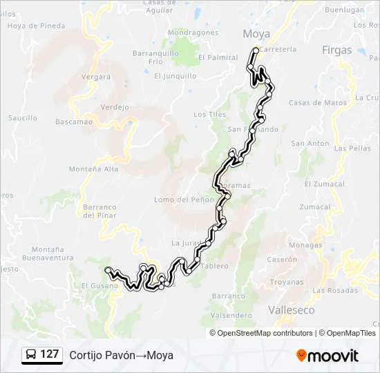 127 Bus Line Map
