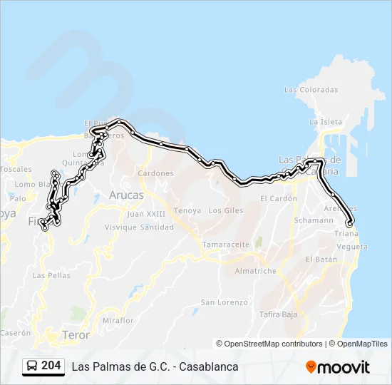 204 Bus Line Map