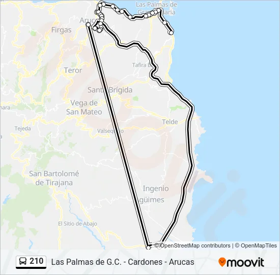 210 Bus Line Map