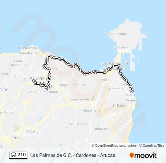 210 Bus Line Map