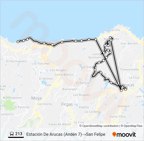 213 Bus Line Map