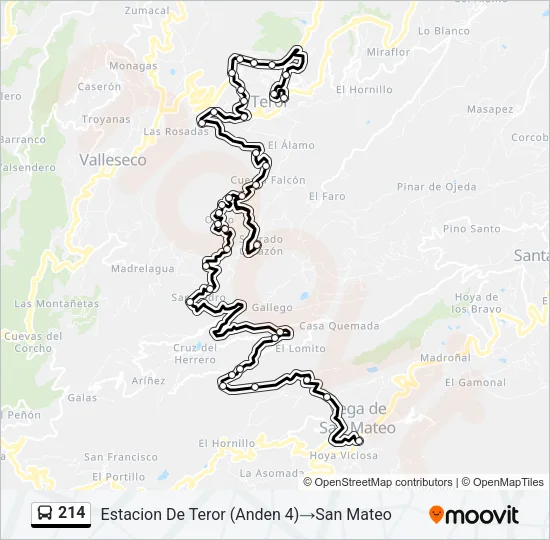 214 Bus Line Map