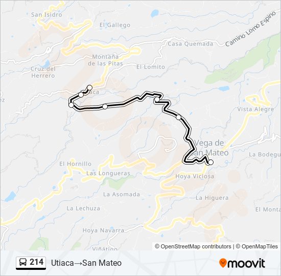 214 bus Line Map