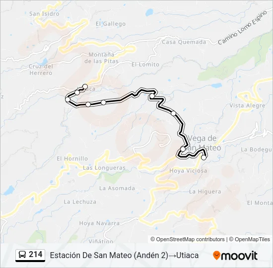 214 Bus Line Map