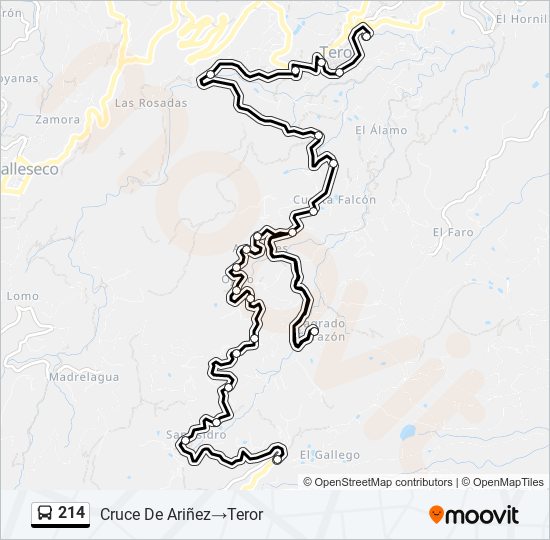 214 bus Mapa de línia