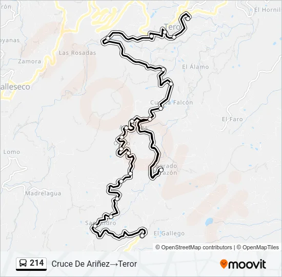 214 Bus Line Map