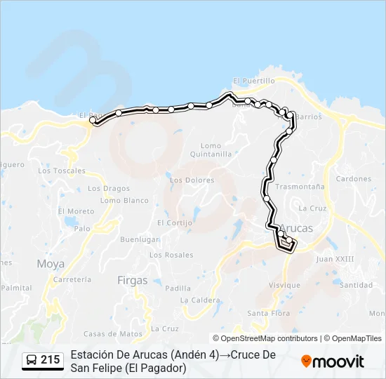 215 Bus Line Map