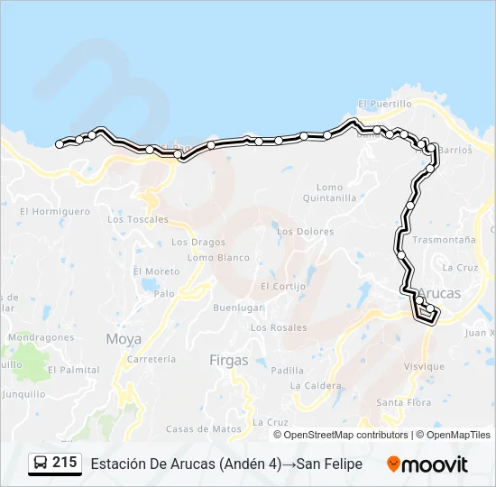 215 Bus Line Map
