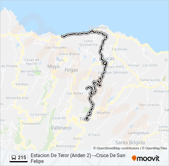 215 bus Mapa de línia