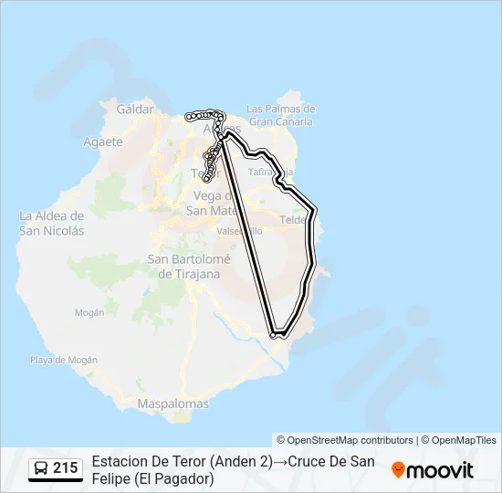 215 Bus Line Map