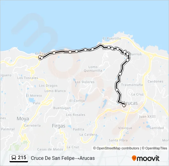 215 Bus Line Map
