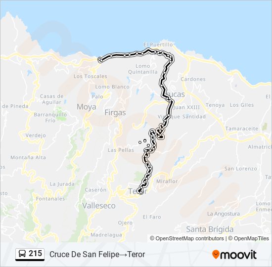 215 bus Mapa de línia