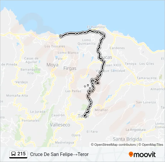 215 Bus Line Map