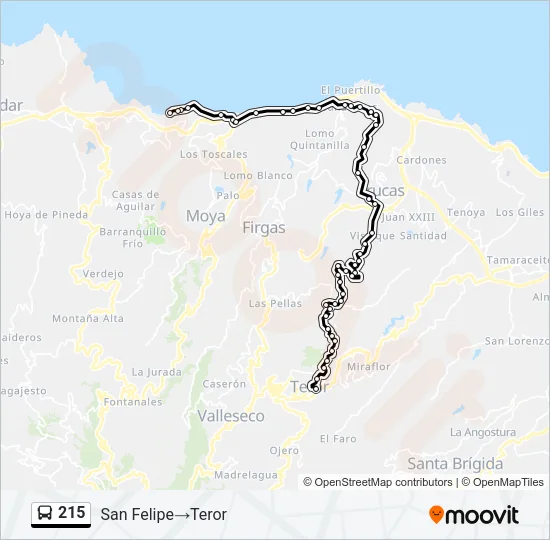 215 Bus Line Map