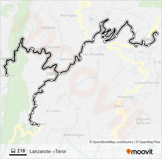 218 Bus Line Map
