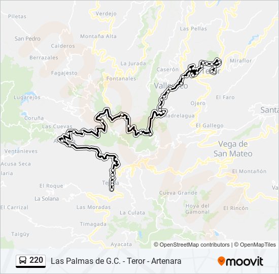 Mapa de 220 de autobús