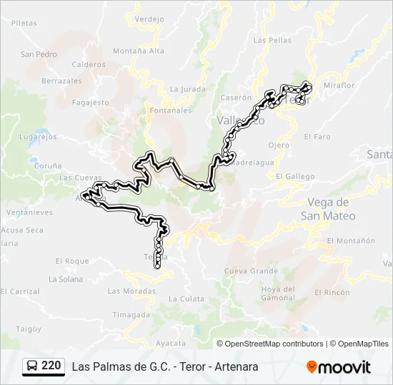 220 Bus Line Map