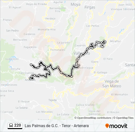 220 Bus Line Map