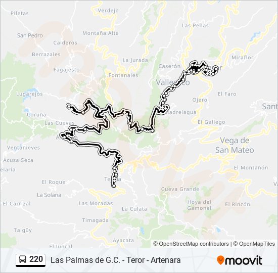 220 bus Line Map