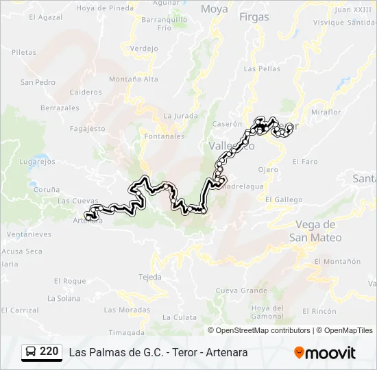 220 Bus Line Map