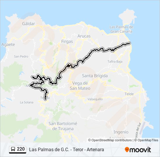 Mapa de 220 de autobús